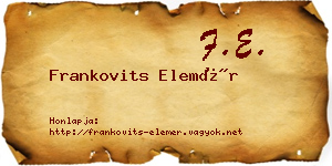 Frankovits Elemér névjegykártya