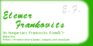 elemer frankovits business card